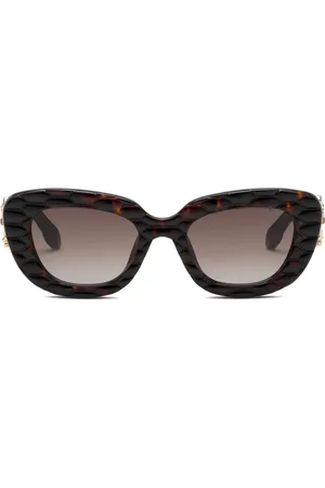 Roberto Cavalli Sonnenbrille mit gestepptem Gestell