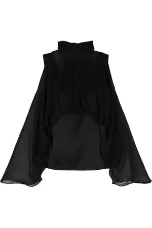Alberta Ferretti Chiffonbluse mit Kapuze