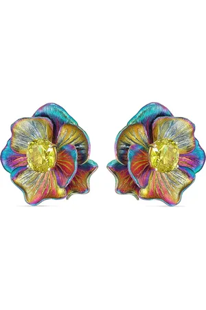 Anabela Chan 18kt gelbvergoldete Rainbow Bloom Ohrringe mit Quarz