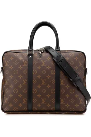 LOUIS VUITTON 2021-2024 Monogram Macassar Porte Documents Voyage Aktentasche