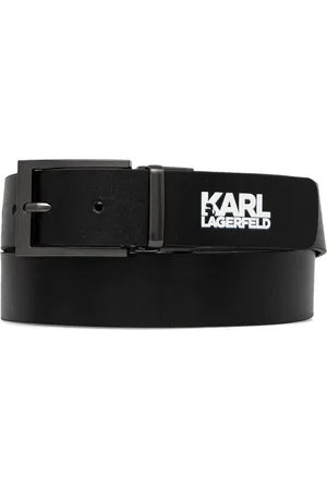 Karl Lagerfeld Ledergürtel mit Logo-Print