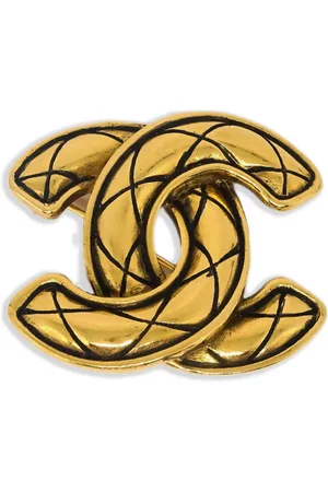 CHANEL 1990-2000s gesteppte CC Brosche