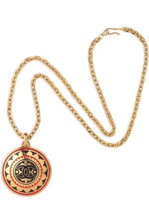 CHANEL 1980s Statement-Halskette mit Logo-Anhänger