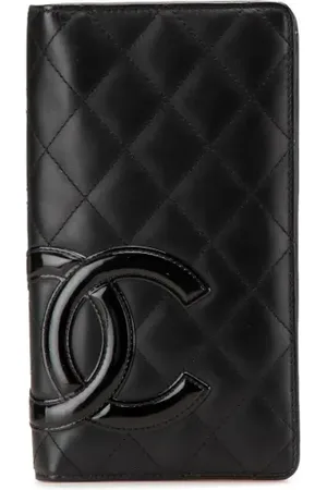 CHANEL 2013-2014 längliches Cambon Ligne Bifold Portemonnaie aus gestepptem Lammleder