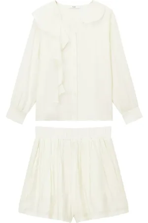 B+AB Set aus Bluse und Shorts mit Rüschendetail