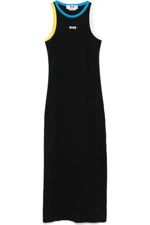 Msgm Maxikleid mit Kontrastbesatz