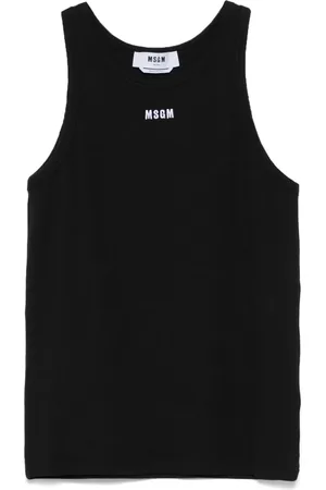 Msgm Trägershirt mit Logo-Stickerei