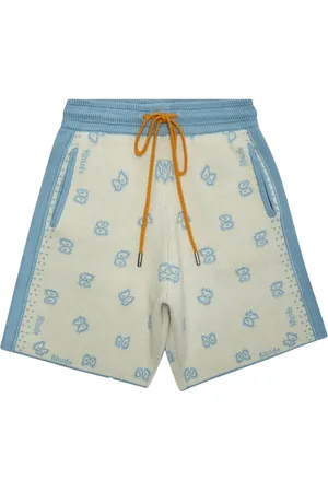 Rhude Gestrickte Banco "Stone Blue/Ivory" Shorts