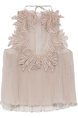Alberta Ferretti Plissiertes Top