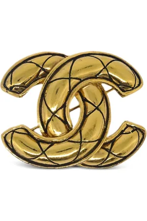 CHANEL 1990-2000s gesteppte CC Brosche