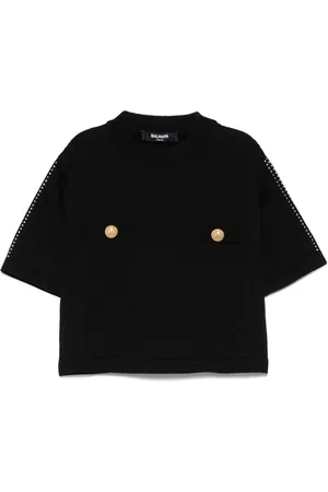 Balmain T-Shirt mit Kristallen