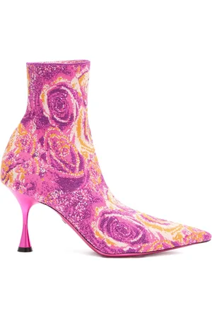 Roberto Cavalli Stiefeletten mit Blumenmotiv