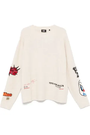 GCDS Bouclé-Pullover mit Patch-Detail