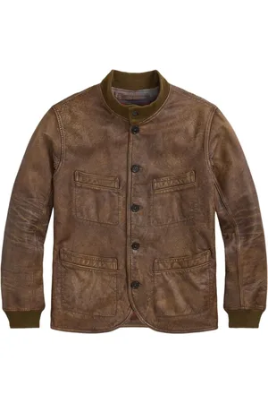 Ralph Lauren Lederjacke mit Knopfverschluss