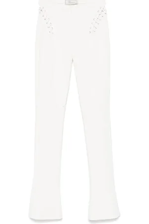 BLUMARINE Eyelet-detail trousers