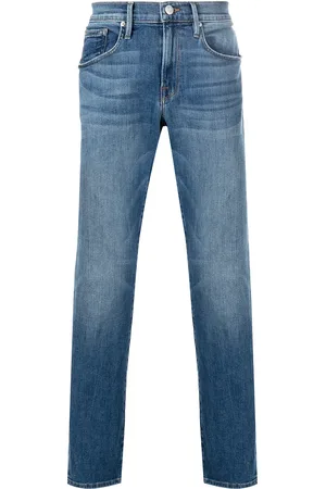 Frame Halbhohe Straight-Leg-Jeans