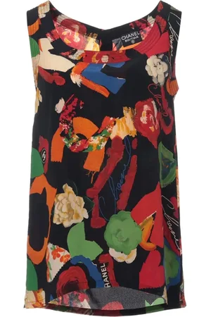 CHANEL Top mit Blumen-Print