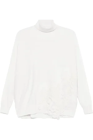 D.EXTERIOR Pullover mit Spitzenapplikation