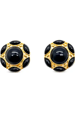 JENNIFER GIBSON JEWELLERY 1970s x Trifari Cabochon Ohrringe