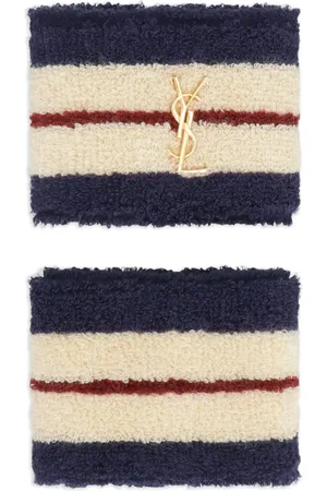 Saint Laurent Gestreiftes Frottee-Armband (2er-Set)