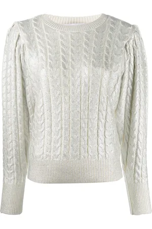 Msgm Metallic-Pullover mit Zopfmuster