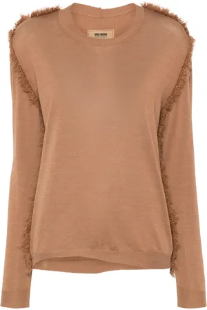 UMA WANG Gerippter Pullover mit ausgefranstem Detail