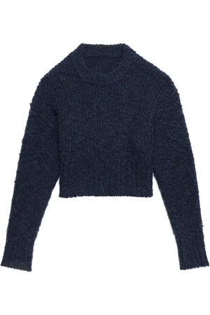 Ami Gerippter Pullover mit rundem Ausschnitt