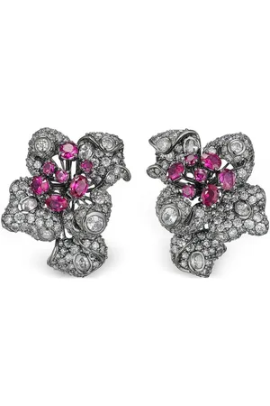 Anabela Chan 18kt Bloomingdale Schwarzgoldohrringe mit Diamanten