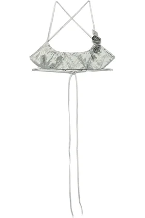 BLUMARINE Satintop mit Knitteroptik