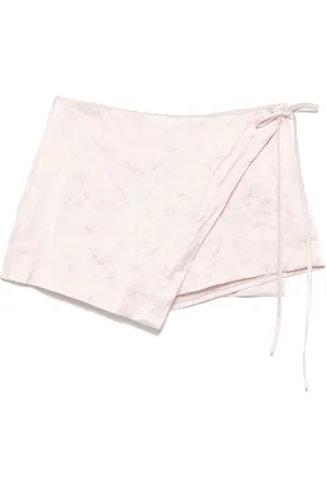 BLUMARINE Satin-Shorts mit Knitteroptik