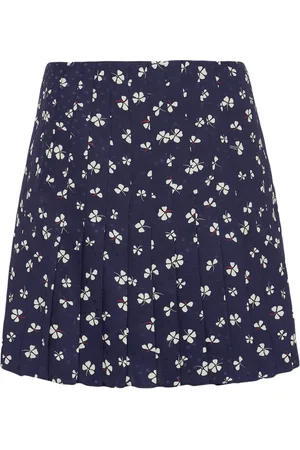 Prada Falten-Minirock aus Blumen-Jacquard