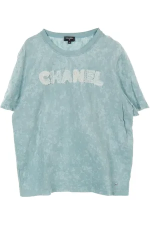 CHANEL 1986-1988 T-Shirt aus Tweed mit Logo