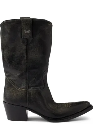 Prada Stiefel aus strukturiertem Leder