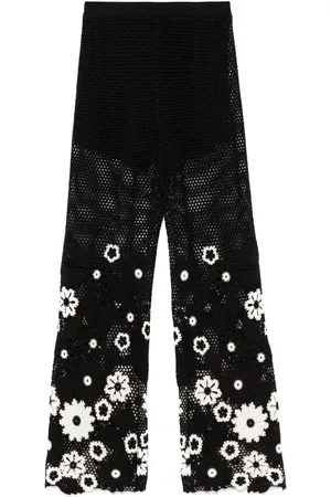 Maje Hose mit Blumenstickerei