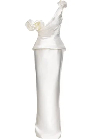 Ana Radu Asymmetrisches Abendkleid mit Blumenverzierung