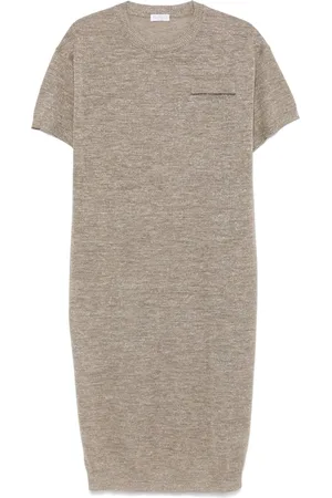 Brunello Cucinelli Gestricktes Midikleid
