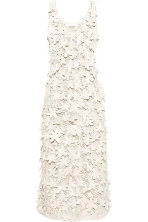 Chloé Gestricktes Kleid mit Blumenapplikation