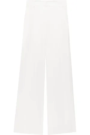 Another Tomorrow Wide-Leg-Leinenhose mit Falten