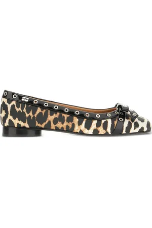 Ganni Ballerinas mit Leoparden-Print