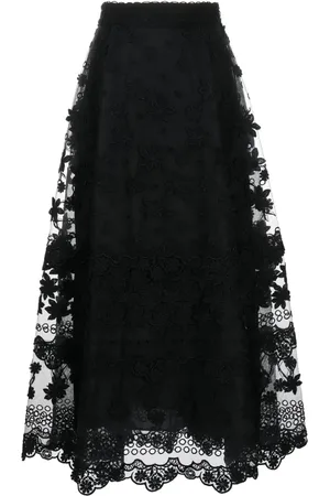 Elie saab Midirock mit Blumenstickerei
