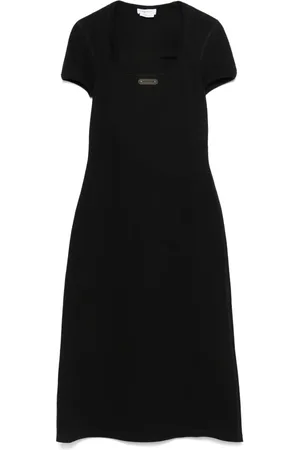 Alexander McQueen Midikleid mit Logo-Schild