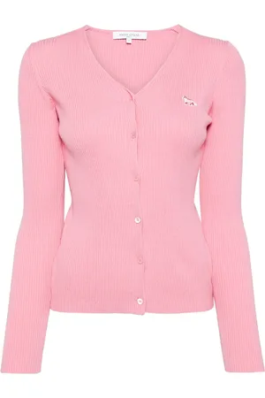 Maison Kitsuné Gerippter Cardigan mit Baby Fox-Patch