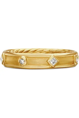 David Yurman 18kt Modern Renaissance Gelbgoldring mit Diamanten 4mm