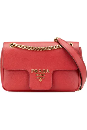 Prada 2000-2024 Saffiano Pattina Chain Umhängetasche
