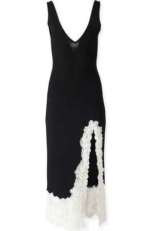 Carolina Herrera Midikleid mit Spitzenbesatz