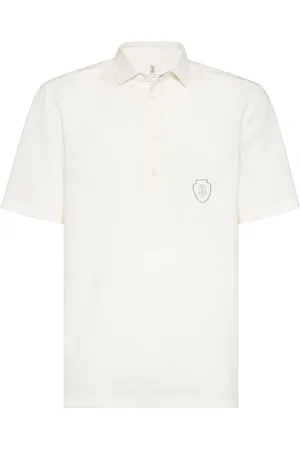 Brunello Cucinelli Poloshirt mit Logo-Applikation