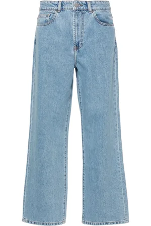 Rohe Tief sitzende Wide-Leg-Jeans