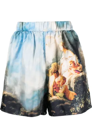 Roberto Cavalli Seidenshorts mit grafischem Print