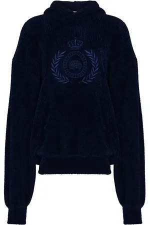Balenciaga Hoodie aus Fleece mit BB-Stickerei