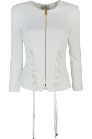 Elisabetta Franchi Taillierte Jacke mit überkreuzten Trägern